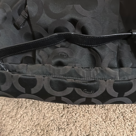 Coach purse black with red lining. Preowned good condition. - Picture 7 of 9